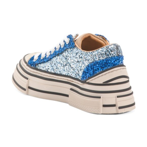 NEW REBECCA WHITE Suede Cipher Sneakers in blue for women 1225 5t3 - Picture 5 of 8